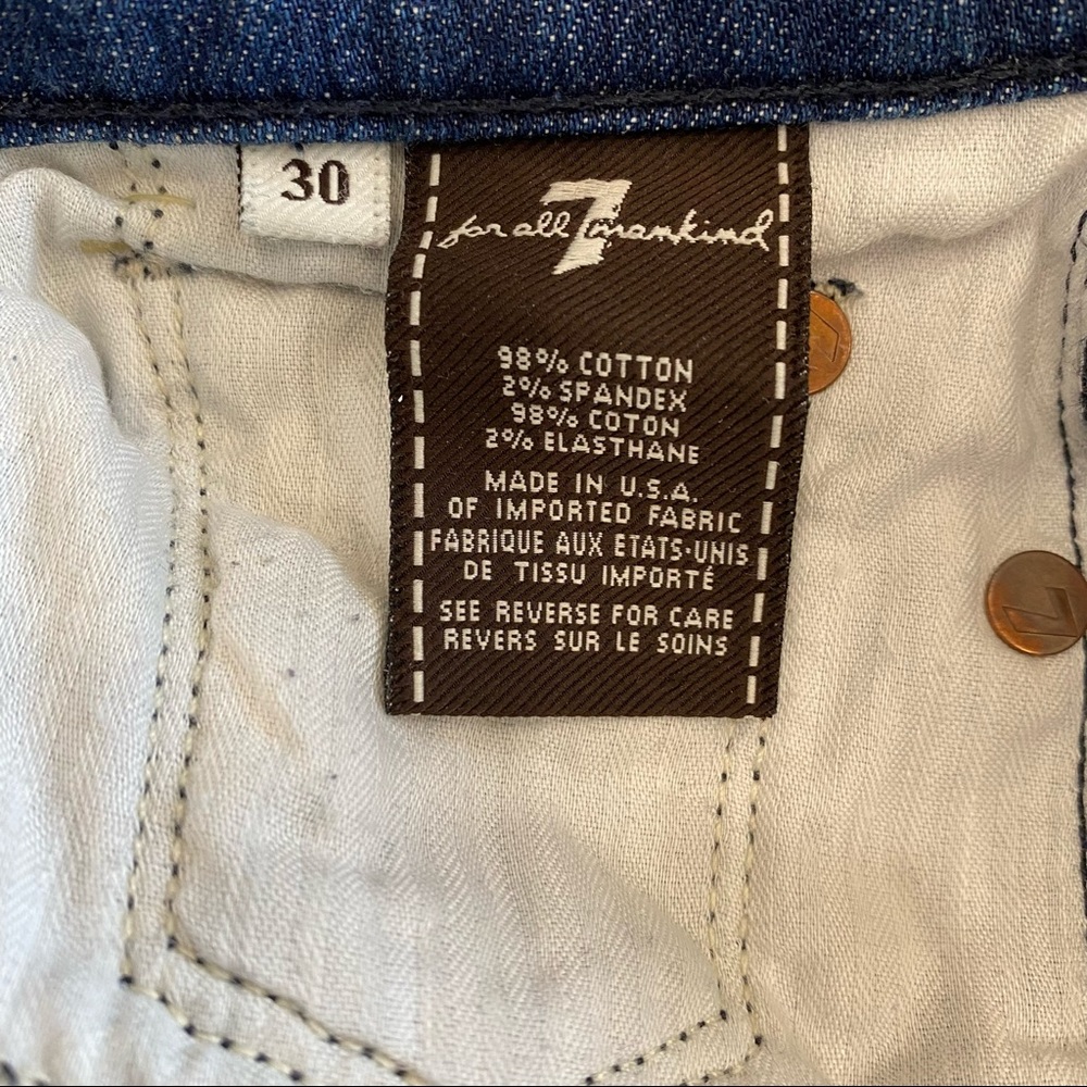 7 for all mankind cropped straight leg jeans sz 30 - Picture 5 of 6
